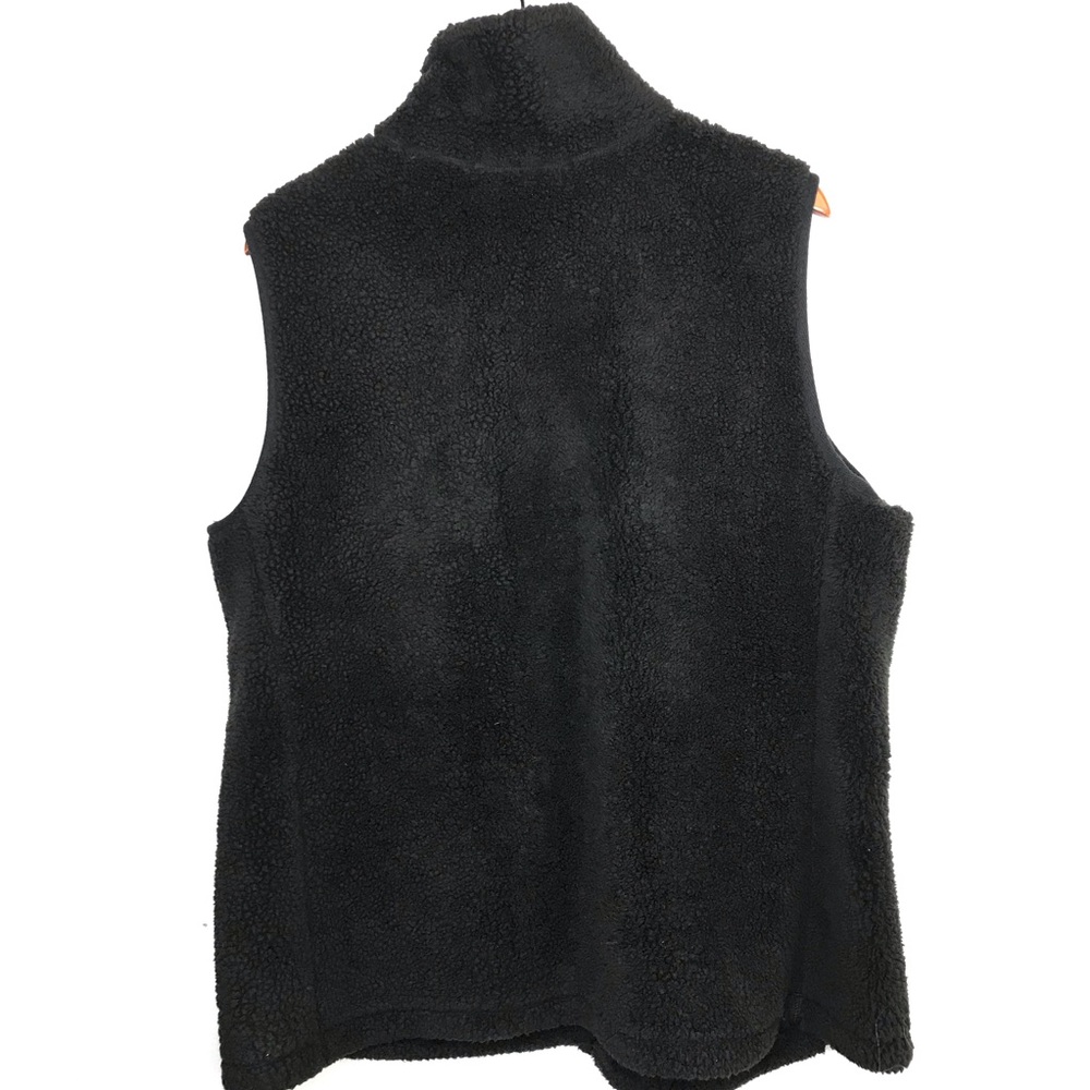 Chaps Women's Size 1X Black Fleece Sherpa Vest Pockets Zip - Picture 5 of 6